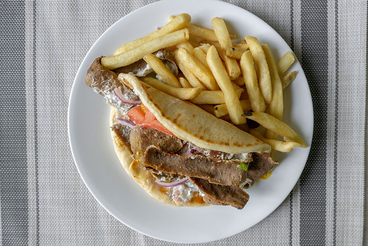 Mad Greek gyro and fries