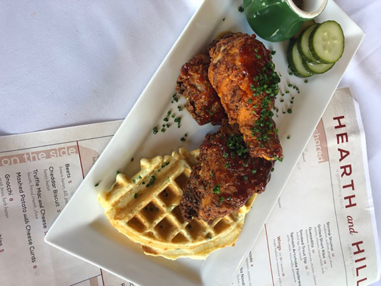 Chicken and waffles (Hearth And Hill)