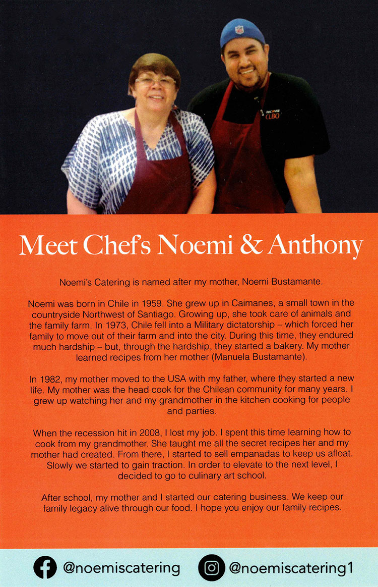 Chefs Noemi and Anthony of Noemi Catering