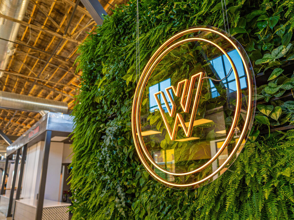 Woodbine Food Hall and Tavern sign