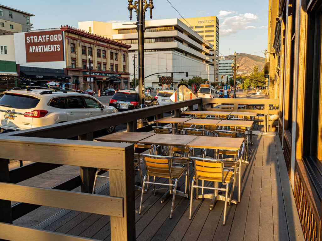 Laziz Kitchen patio in downtown Salt Lake City