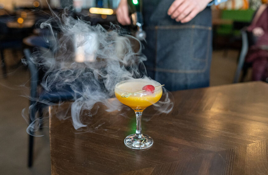 Smoke gun cocktail at Flanker in SLC