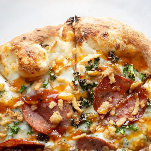 Level Crossing Brewing - White Wine Salami pizza special (Level Crossing)