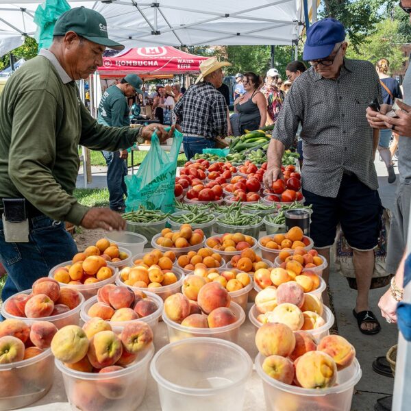 Salt Lake City farmer's market - peaches for sale
