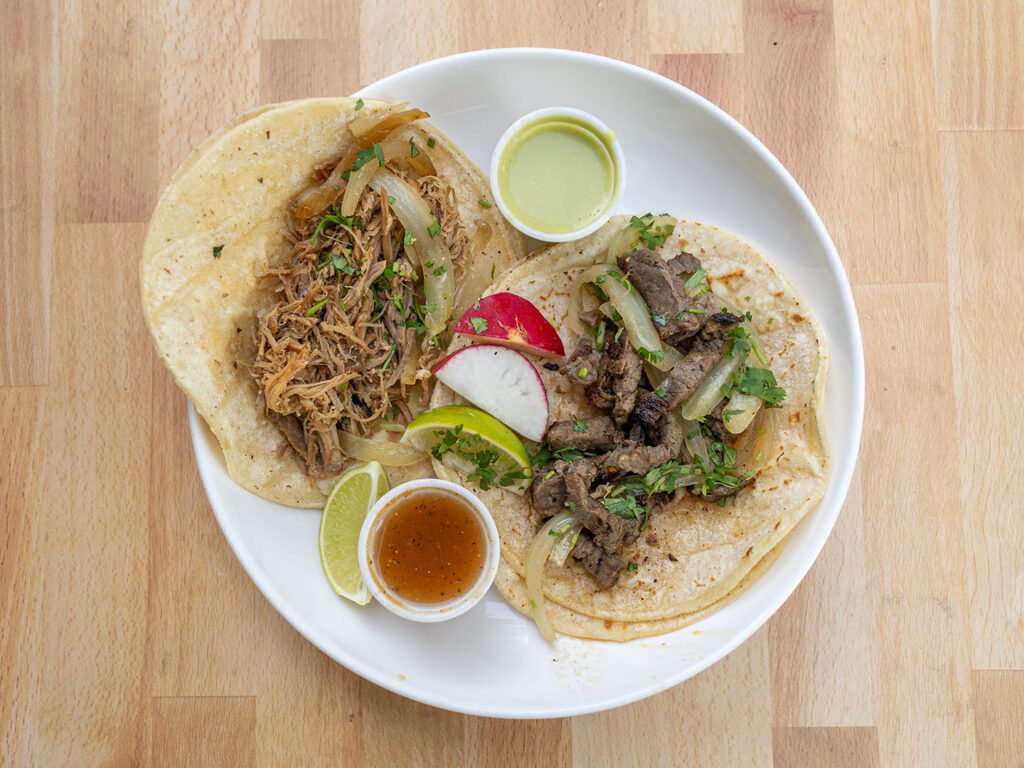 Real Taqueria - tinga and carne asada taacos