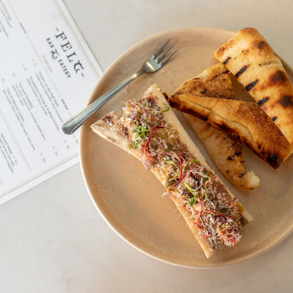 Felt Bar & Eatery - beef tartare with bone marrow