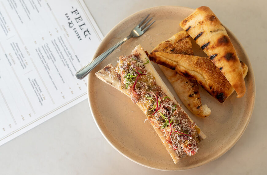 Felt Bar & Eatery - beef tartare with bone marrow