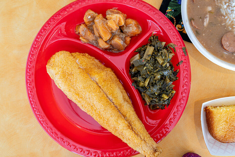Creole & Sliders Cafe - fried catfish plate (Gastronomic SLC)