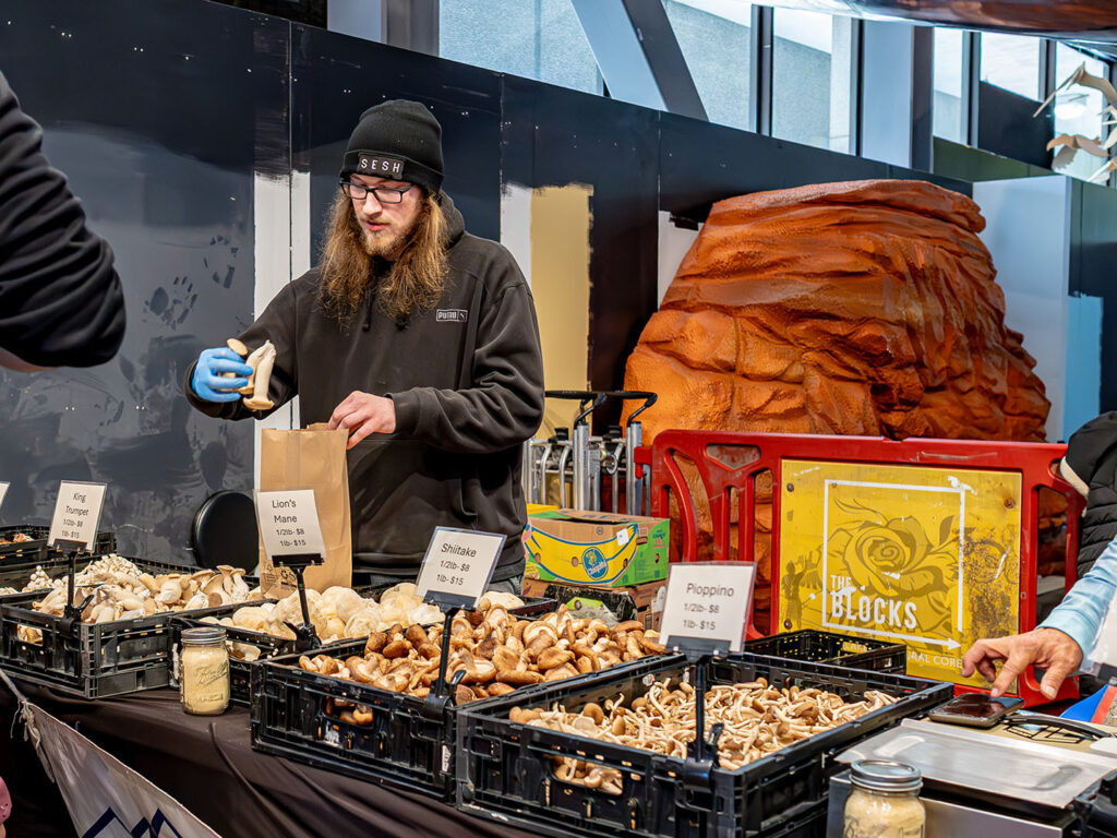 Intermountain Gourmet Mushrooms at farmers market (Gastronomic SLC)