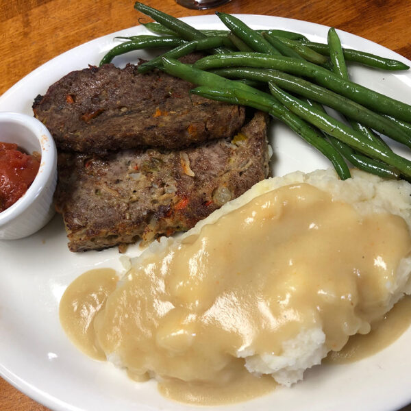 Left Fork Grill - meatloaf and mashed potatoes (Gastronomic SLC)
